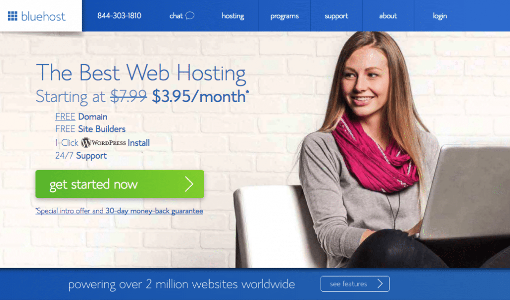 Homepage Bluehost Review