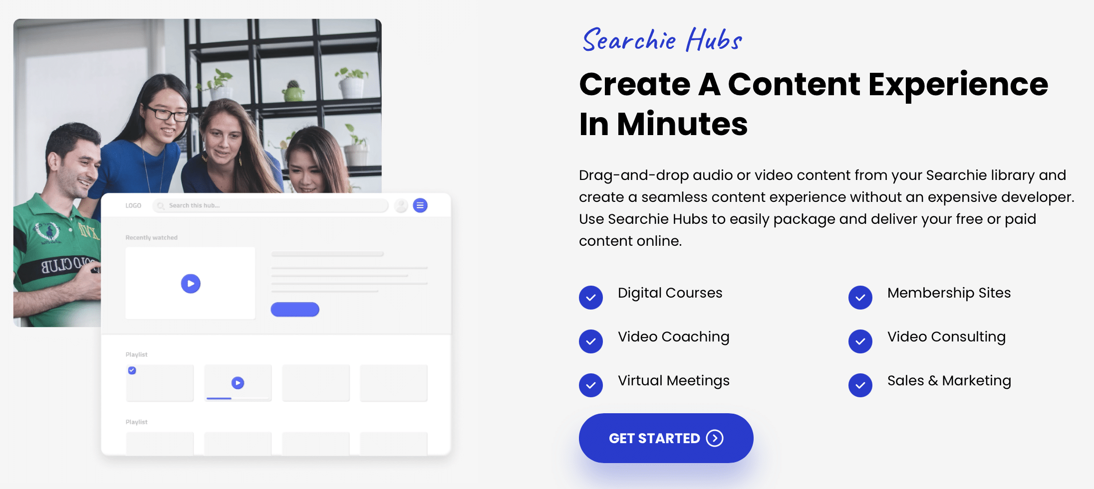 Create content in minutes- Searchie Review